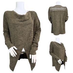 #T75B NWOT Maurices Cross Front Open Back Detail Sweater Cardigan SZ M $48